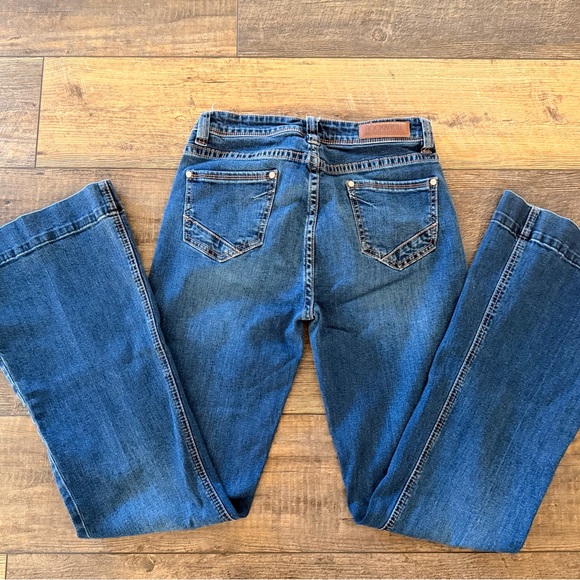 Rock & Roll Cowgirl Dark Blue Flare Jeans - Picture 2 of 2
